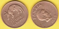 Zambia 1 Ngwee 1969 r.
