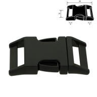 Klamra zatrzaskowa metalowa – Matowa czerń 25mm