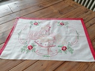 LNIANA WIEKOWA RĘCZNIE WYKONANA MAKATKA HAFT RĘCZNY DZIEWCZYNKA PTAKI 53x82