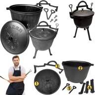 Kociołek żeliwny garnek myśliwski węgierski na pieczonki 10 l ognisko grill