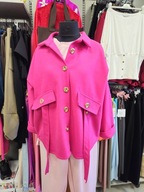 Płaszczyk flauszowy Fuksja r. Uni, Italy !!!