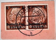 ZNACZKI III Rzesza Okupacja Polski "Deutsche Post Osten" 6 Groszy