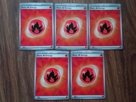 5szt. Karta energii Ogień Pokemon TCG Basic Energy Fire energia 010