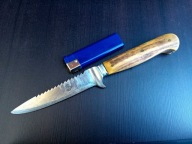 FINKA STARY NÓŻ MYŚLIWSKI RĘKOJEŚĆ Z ROGU lub KOŚCI - RZADKA SYGNATURA