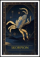 A2 PLAKAT OBRAZ ZNAK ZODIAKU SKORPION KOSMOS GALAKTYKA, DO DOMU NA PREZENT