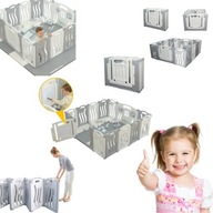 KOJEC DLA DZIECKA SKŁADANY 150X150X60CM Z DESKĄ DO RYSOWANIA SZARY GUPAMIGA