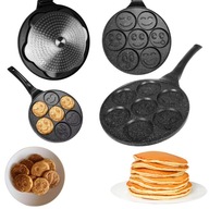 PATELNIA CERAMICZNA DO NALEŚNIKÓW PANCAKES JAJEK 7 PLACKÓW ŚMIESZNE MINKI