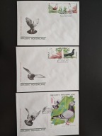 Gołębie hodowlane - komplet 3 FDC ze znaczkami Fi 3363 - Fi 3366 i bl. 156