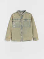 Reserved, Koszula jenasowa oversize z kieszeniami, 158 cm