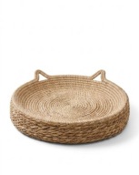 Legowisko dla Kota Plecione okrągłe z funkcją drapaka Naturalne 35cm +uszy