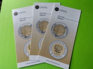 Oryg Foldery NBP 2025r- 3 sztuki -do monety 5 zł - TYKOCIN - j. polski