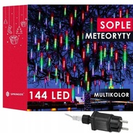 Świąteczne lampki choinkowe METEORY Padający Śnieg sople LED multikolor 200