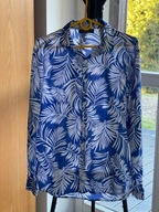 1 Koszula Thomas hawajska niebieska białe liście palm bawełna M