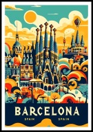 A2 KOLOROWY OBRAZ PLAKAT BARCELONA HISZPANIA SPAIN SAGRADA FAMILIA