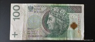 Banknot 100 zlseria CU8888555