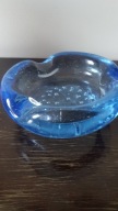 Stara popielniczka szkło blue bullicante design
