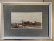 Obraz Pejzaż jesienny z chatami Zygmunt Sidorowicz