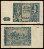 BNU - POLSKA GENERALNA GUBERNIA 50 Złotych 1941 C 7576045 # P152 # st 3-