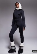 Asos 4505 KOMBINEZON NARCIARSKI Czarny Softshell XXS