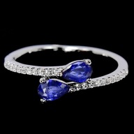 PERŚCIONEK Z NATURALNYMI SZAFIRAMI