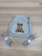 Torebka listonoszka plecak skóra ekologiczna popielaty miś Teddy