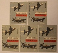 ETYKIETY ZAPAŁCZANE - XX - LECIE LUDOWEGO LOTNICTWA POLSKIEGO 1944 - 1964