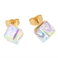62731 Kolczyki 18K pozłacane 11 MM AURORE CUBE CRYSTAL Swarovski