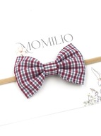 Momilio handmade Opaska do włosów kokarda w kratkę Charlotte