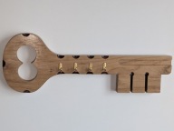 Wieszak na klucze drewniany DĄB ręcznie robiony pomysł na prezent do domu