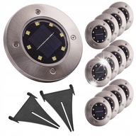 12x LAMPA SOLARNA WBIJANA OGRODOWA NAJAZDOWA DYSK 16 LED GRUNTOWA DO OGRODU