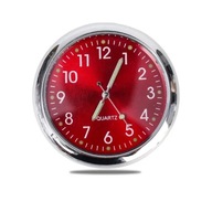 Zegarek Samochodowy Dekoracyjny do Auta Analog QUARTZ Chrom Czerwony Red PL