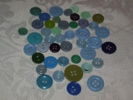 GUZIKI ZIELONE, NIEBIESKIE I SZARE