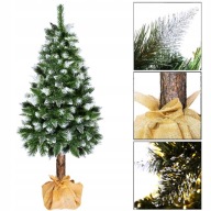 CHOINKA SZTUCZNA NA PNIU 180cm DIAMENTOWA SOSNA OŚNIEŻONA JAK ŻYWA, GĘSTA