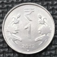 *INDIE [1927]*1 rupia 2012 *znak menniczy *Noida kwiat Lotos