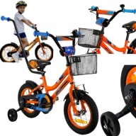 Rower dziecięcy Miravo 12 cali wielokolorowy z koszykiem i kółkami bocznymi