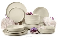 SERWIS OBIADOWY 18EL 6 OSÓB BEŻ VICTO POŁYSK KONSIMO CERAMIKA ZMYWARKA DOM