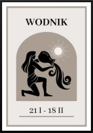 A2 PLAKAT OBRAZ ZNAK ZODIAKU WODNIK, NATURA, HOROSKOP, DO DOMU, NA PREZENT
