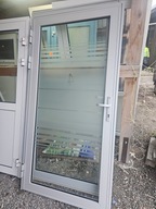 DRZWI Zewnętrzne Aluminiowe Przeszklone Wejściowe 105x206cm 8 sztuk Szare