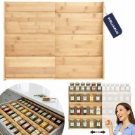 WKŁAD DO SZUFLADY ORGANIZER NA PRYPRAWY REGULOWANY ROZSUWANY BAMBUSOWY