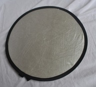 blenda okrągła średnica 30 cm - srebrna biała