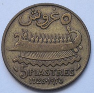 Liban 5 piastrów 1925 - łódź - statek - okręt