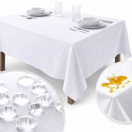 OBRUS PLAMOODPORNY BIAŁY 140X240 CM NA STÓŁ GŁADKI TEFLONOWY GRUBY MATOWY