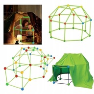 KLOCKI KONSTRUKCYJNE SŁOMKI ZESTAW DO BUDOWY BAZY NAMIOTU DOMEK ŚWIECĄCE