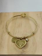 Złota Bransoletka Bangle dla Mamy Grawer Serce stal 316L HIT