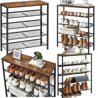 DUŻA SZAFKA NA BUTY Z SIEDZISKIEM SONGMICS 75 X 93 X 28 CM ODCIENIE BRĄZU