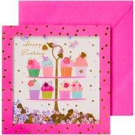 KARTKA URODZINOWA TORT BABECZKI Z KONFETTI 3D