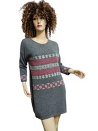 SOLAR CIEPŁA SUKIENKA wełniana dzianinowa 40