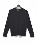 Damski Sweter Ażurowy Geometryczny Wzór Czarny Ofelia |R. S