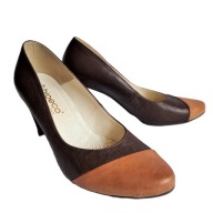 BIOECO -CZÓLENKA SKÓRZANE - DWUKOLOROWE -38/24,5 CM WKŁADKA