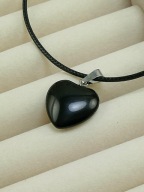 Wisiorek Serce Obsydian czarny Ochronny Naturalne kamienie